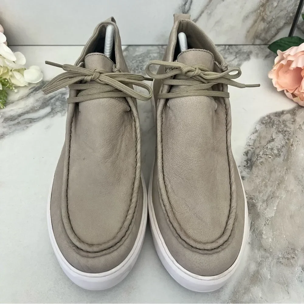 STEVE MADDEN Willis High-Top Chukka Sneaker in Taupe Leather Size 12